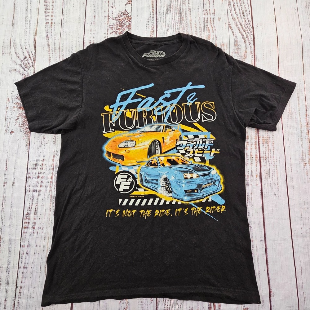 Fast & Furious It's the Rider Black Short Sleeve Cotton T-Shirt Men's L